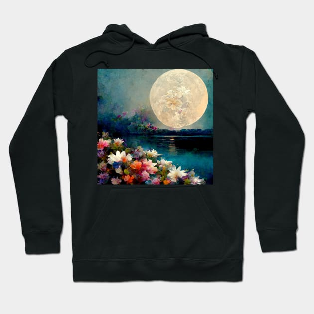 Flowers onthe Moon Hoodie by AmazinfArt